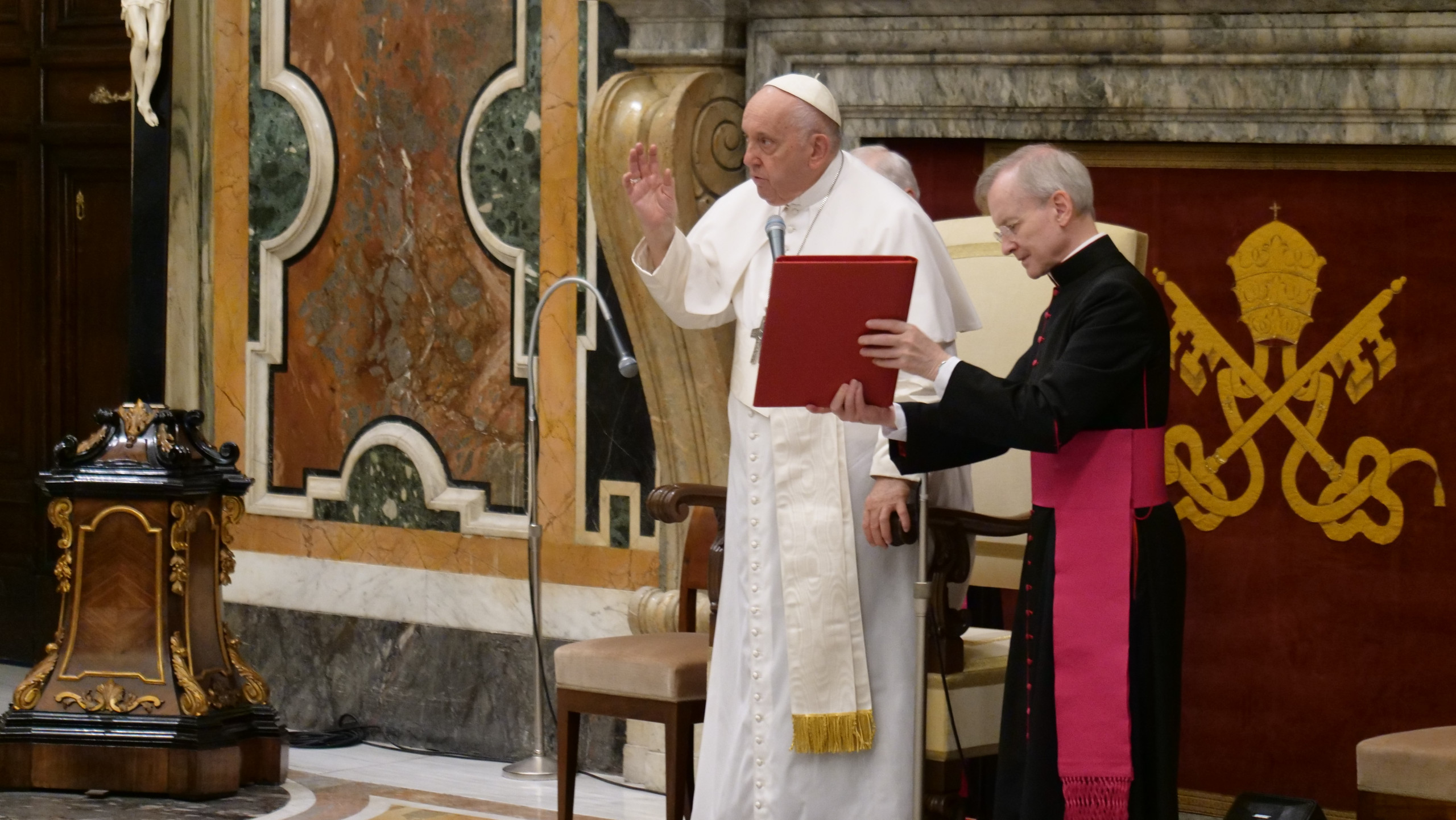 Pope Francis blesses the Nationa Directors