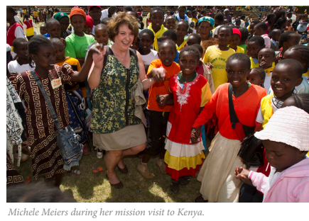 Michele Meiers during her mission visit to Kenya